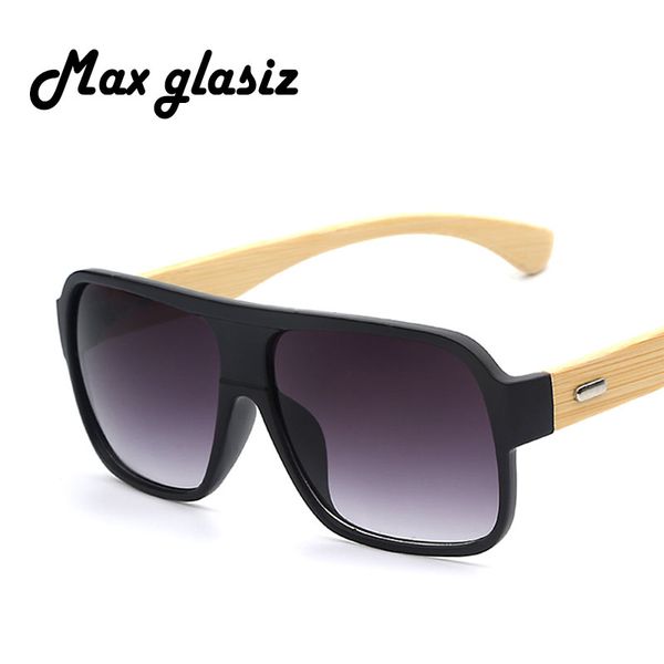 

max glasiz new 2020 bamboo frame square wooden sunglasses men retro vintage eyewear male glasses madeira, White;black