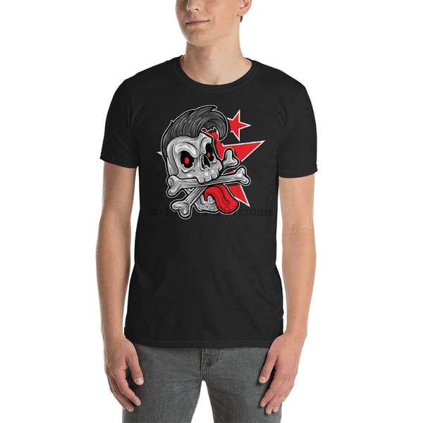 

funny cartoon punk skull - art tattoo zombie bone skeleton t-shirt shirt