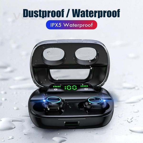 

bluetooth 5.0 earphones wireless headphone power display touch control sport stereo earbuds headset with 3500 mah charging case