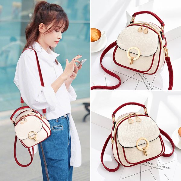 

new fashion women small bag handbag shoulder bag mesh texture backpack western style messenger bag summer plaid pattern