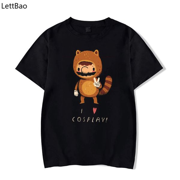 

i love cosplay black tshirt men summer hipster men plus size 100% cotton tees