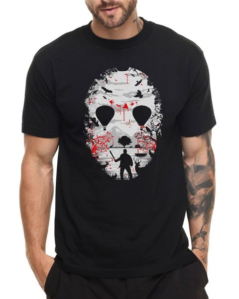 

friday the 13th crystal lake t shirt halloween horror movie film cult harajuku tee shirt