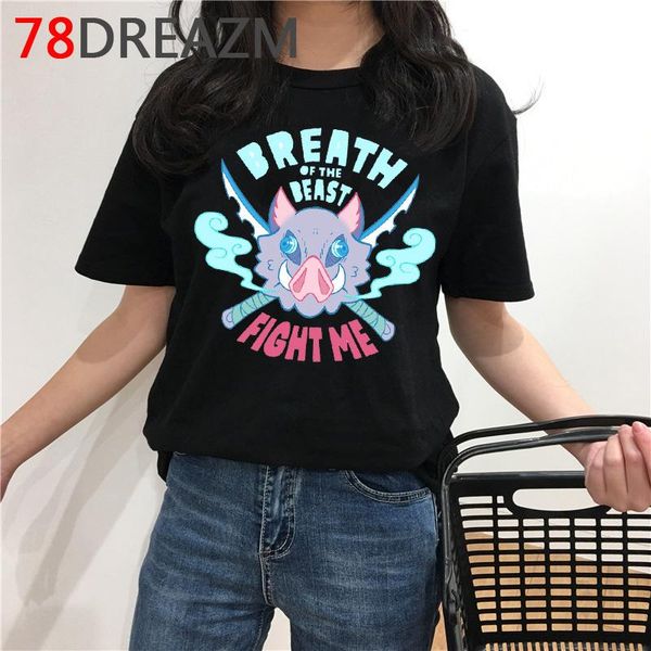 

demon slayer t shirt men kawaii cartoon tshirt kimetsu нет yaiba японского аниме demon клинка graphic tees унисекс топ tshirt мужской, White;black