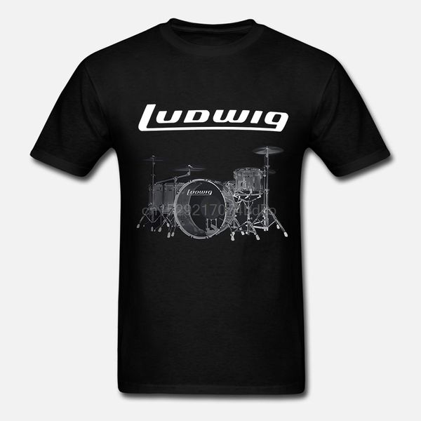 

new ludwig drumset percussion drum cymbal drums mens black t-shirt size s-3xl