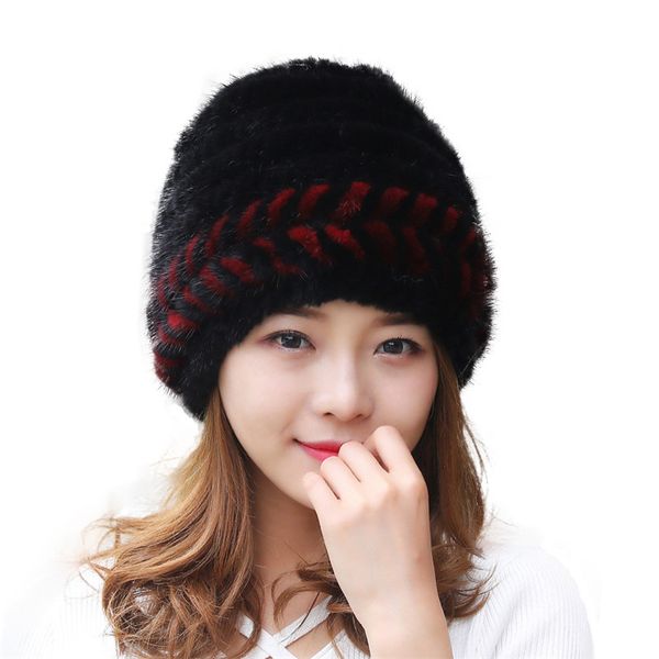 

2020 new real hat authentic fashion ladies out hat accessories lace warm fur both stylish and generous free, Blue;gray