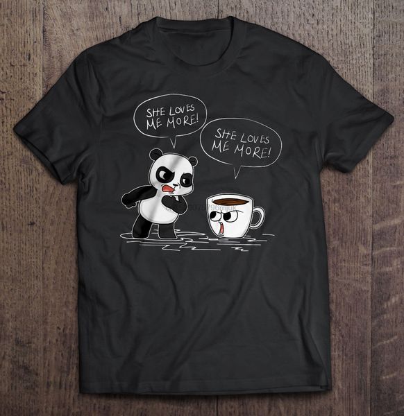 

men t shirt she loves me more -panda and coffee women t-shirt