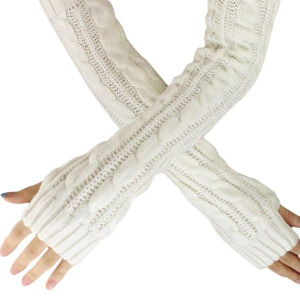 

women gloves winter knitting wool guantes invierno mujer flowers fingerless knitted long gloves guantes invierno mujer, Blue;gray