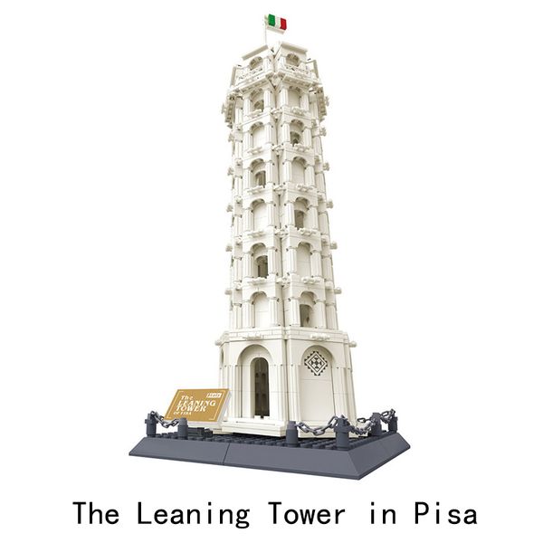 

diamond blocks world famous architecture italy leaning tower of pisa mini 3d model building blocks diy assembly bricks toys