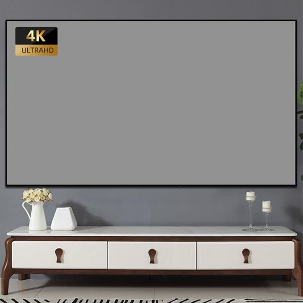 

projection screens 60 inch wall mounted screen 16:9 ratio anti-light portable cinematic film