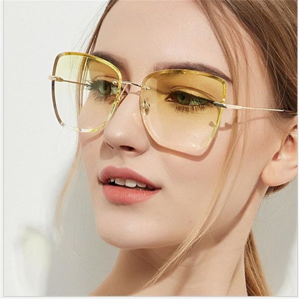 

sunglasses fashion women retro glasses borderless, White;black