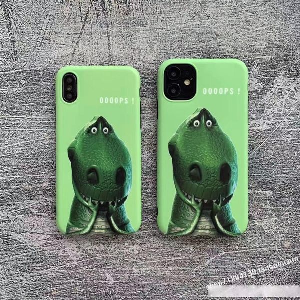 

green dinosaur phone case pro xs max cartoon apple 7/8plus cute female xr soft