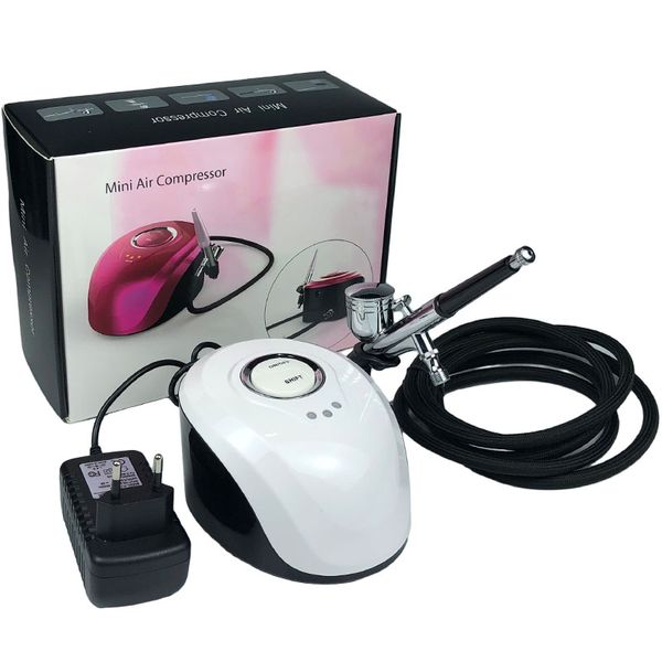 

onnfang dual action airbrush compressor kit with air brush paint spray gun for nail art make up air-brush painting kit