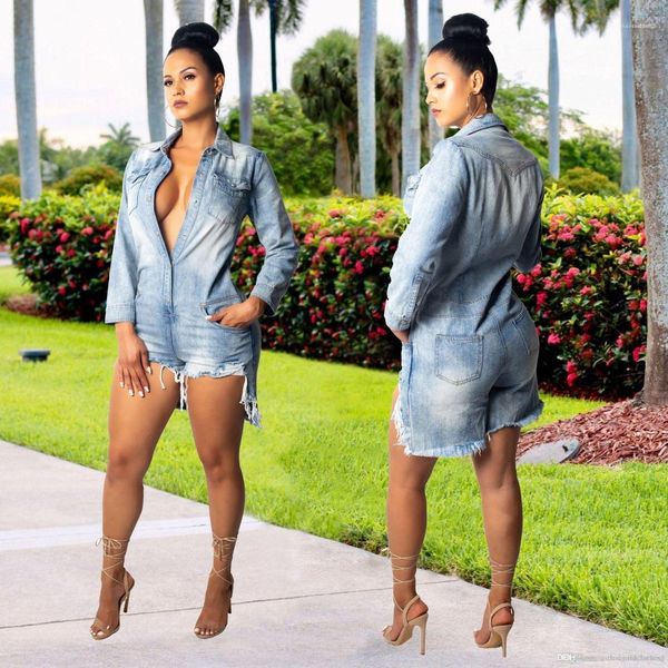 

suits single breasted fashion vesditoes jumpsuits playsuits women denim jean jumpsuits ripped skinny shirt shorts rompers, Black;white