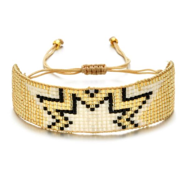 

zmzy fashion handmade bracelet women woven boho punk star pattern beads bracelet cuff friendship summer jewelry gift, Golden;silver