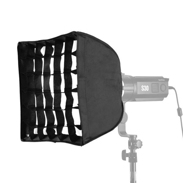 

godox pgraphy 30*30cm/ 11.8*11.8in softbox with grid compatible with godox s30 focusing led video studio light soft box