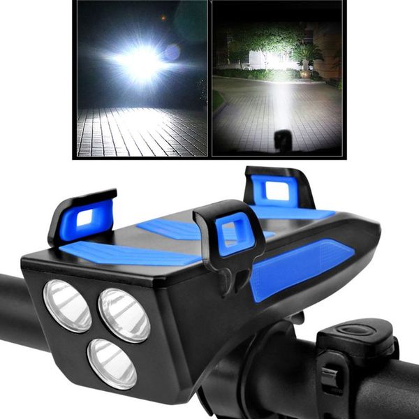 

bike front light phone holder bicycle bell power bank bike accessories 4 in 1 cycling lamp