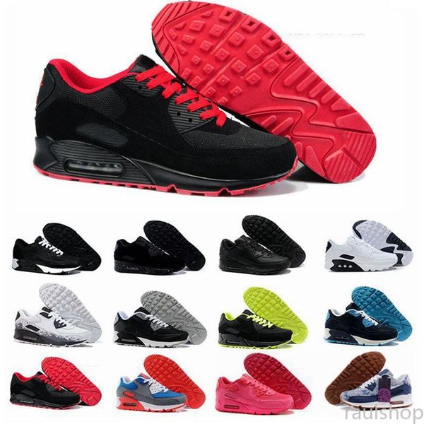 

selling classic 90 men women running shoes black red white sports trainer air cushion surface breathable sports shoes 36-45 rau