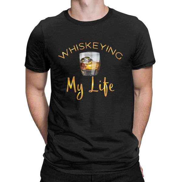 

men malt whiskey t shirts awesome whiskeying my life 100% cotton clothing vintage short sleeve crew neck tee gift idea t-shirt