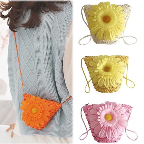 

womens bag fashion woven childrens sunflower decorative messenger taschen women bolsa masculina sac femme malas de senhora