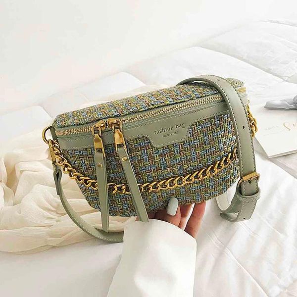 

women crossbody bag waist pack 2020 new pocket fashion chest bag woven shoulder messenger phone crossbody bags for women