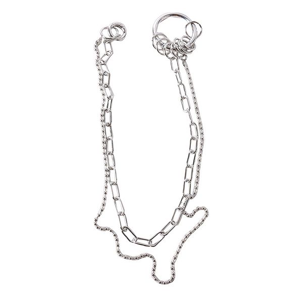 

pendant necklaces trending charming metal necklace link chain women round long fashion jewelry, Silver