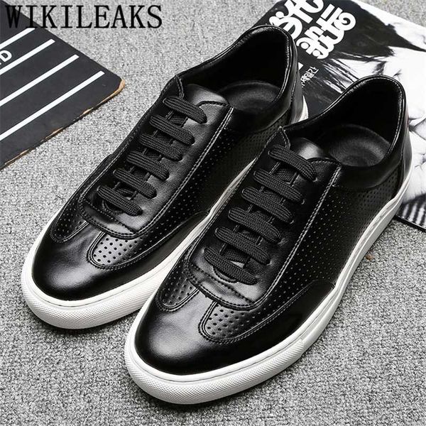 

mens casual shoes elevator shoes for men leather sneakers white breathable mens genuine leather zapatos de hombre, Black