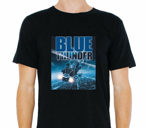 

blue thunder helicopter old school 80's tee tshirt for men's