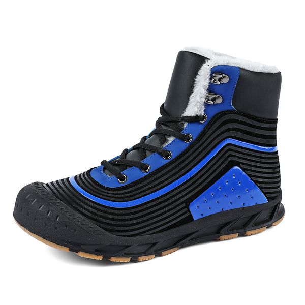 

2020 men's snow boots winter warm plush fur shoes autumn sneakers ankle work safety boots women footwear, Black