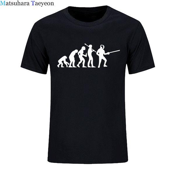 

evolution fencing fashion unique classic men round collar short sleeve t-shirt design man novelty t shirt tees casual