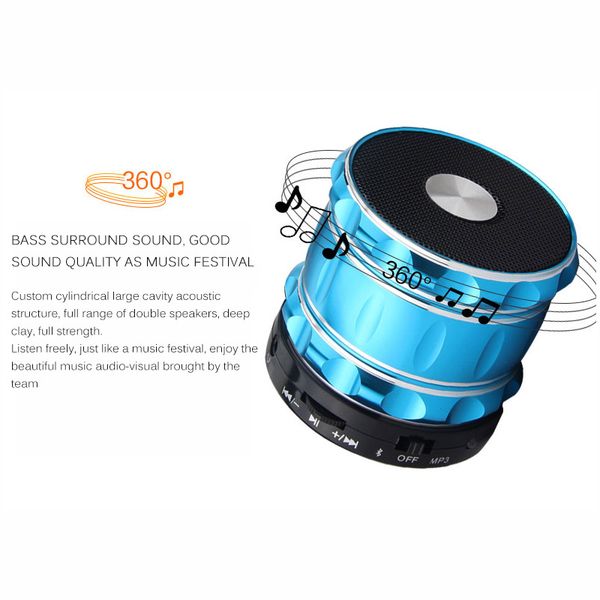 

bluetooth 4.0 speaker built-in microphone aluminum portable wireless woofer outdoor broadcast bass small steel cannon
