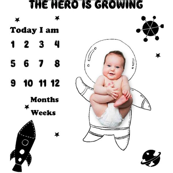 

2020 baby milestone blanket newborn p background cloth infants pgraphy props polyester / cotton cartoon