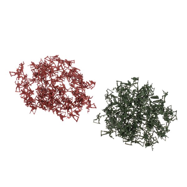 

4cm plastic army men action figures world war ii soldiers toy - 240 pieces maroon & army green