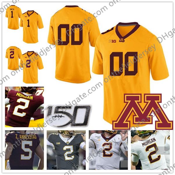 

2020 minnesota golden gophers #7 eric decker 1 rodney smith 6 tyler johnson 7 chris autman-bell 24 mohamed ibrahim red white 150th jersey, Black