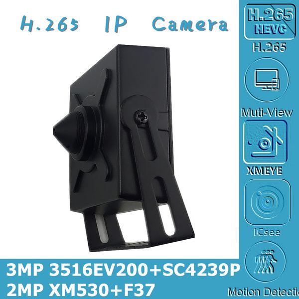 

3.7mm 3mp 2mp h.265 ip metal mini box camera 2304*1296 1920*1080 mini lens all color onvif cms xmeye p2p motion detection