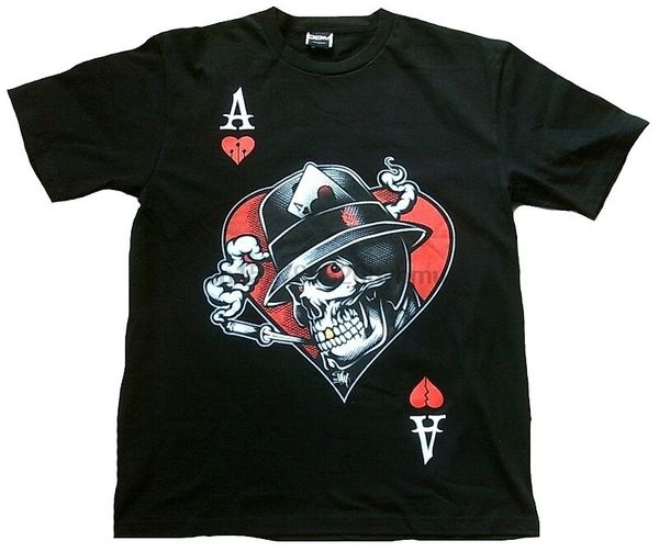 

american poker pluff skull ace of hearts vip t-shirt l xl 54