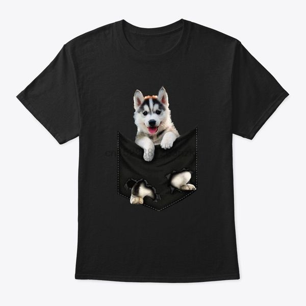 

men t shirt husky dog pocket mid t shirt women t-shirt