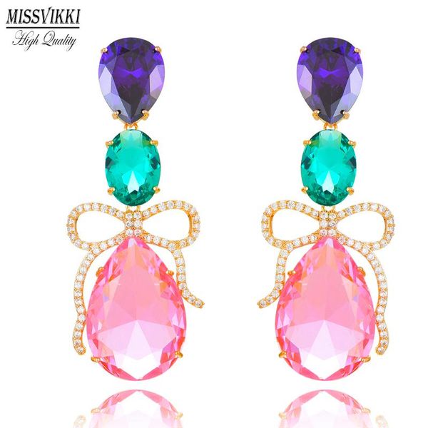 

missvikki super italy bohemia branch crystal drop earrings for women fine jewelry full cz accessories 2020 earrings jewelry, Silver