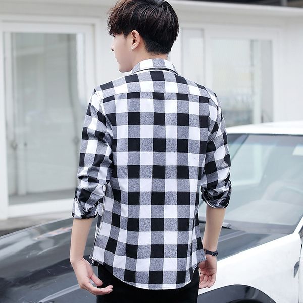 

2020 autumn and winter new casual men's long sleeve plaid flannel 2020 autumn and winter new casual men's long sleeve shirt plaid, Blue