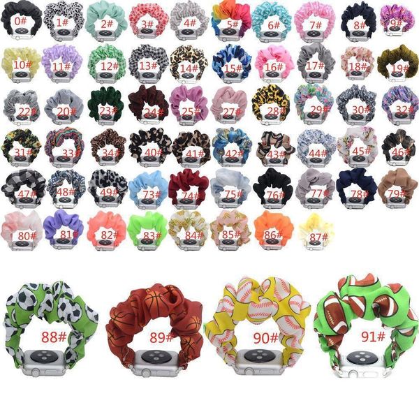 

scrunchie watch band sunflower leopard/solid color/ stripe /sport cloth fashion wrist band 38m 40mm 42mm 44mm for iwatch 5/4/3/2/s