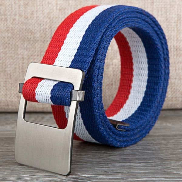 

national flag canvas canvas belt men's and women's colorful stripes national flag color cloth belt leisure korean style student le, Black;brown