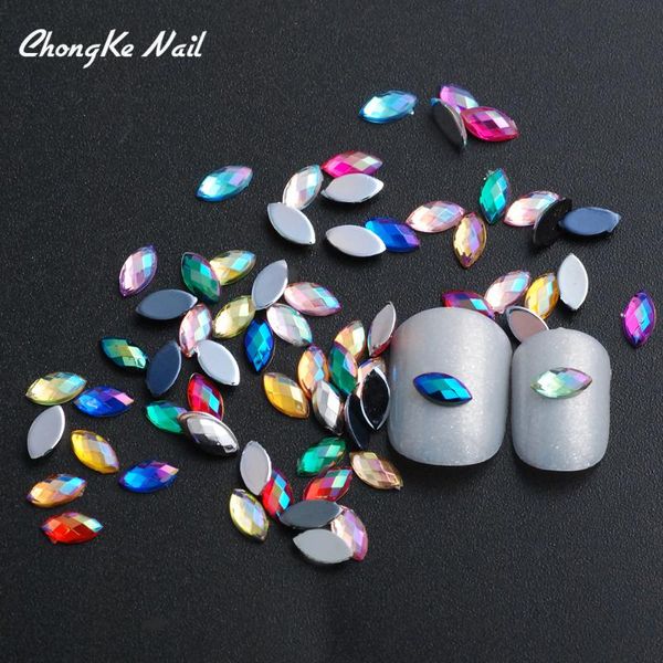 

3x6mm 500pcs 19kinds holographic horse eyes nail art rhinestones ab colors marquise nails jewelry women nail decoration, Silver;gold