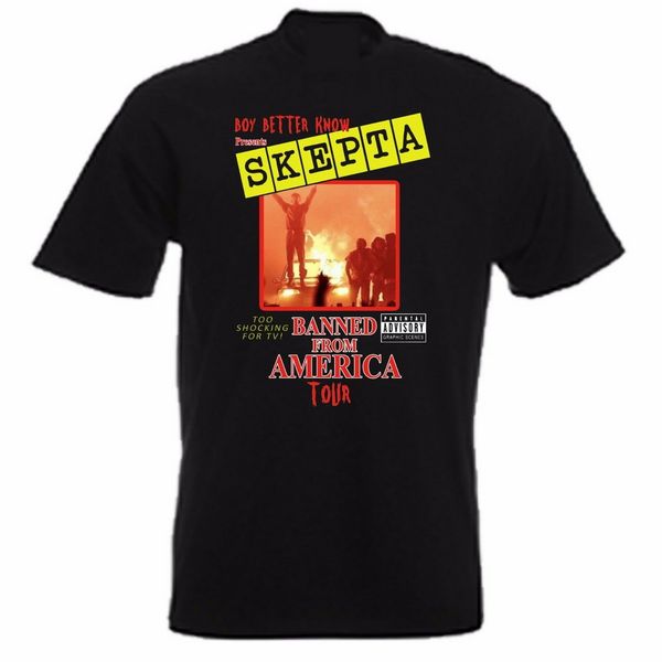 

skepta banned from america tour t-shirt boy better know cotton harajuku hip hop tee shirt