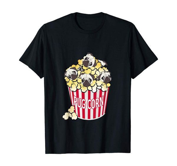 

t-shirt, мопс кукуруза, милая собака в попкорн, забавный щенок