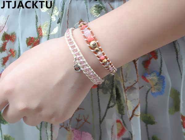 

tennis jtjacktu coral bracelet jewelry handmade multi color wrap couples bracelets creative g, Golden;silver