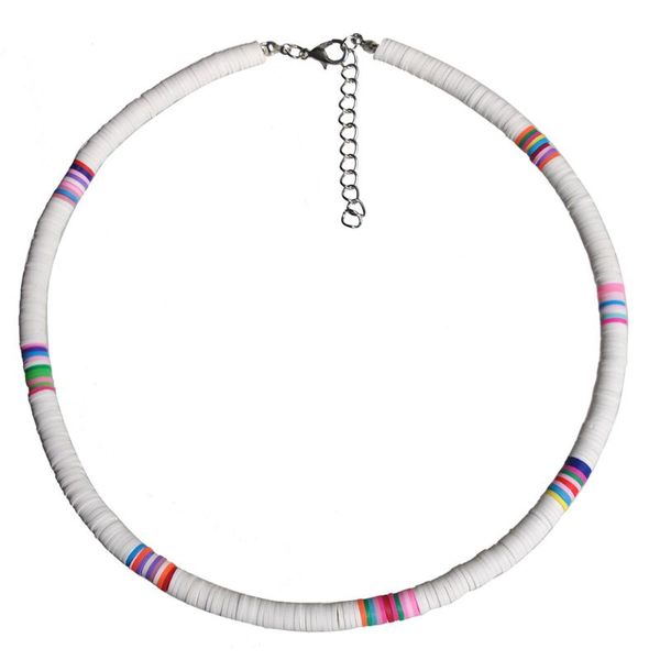 

chokers bohemian beach colorful clay beaded choker boho rainbow polymer necklace r9je, Golden;silver