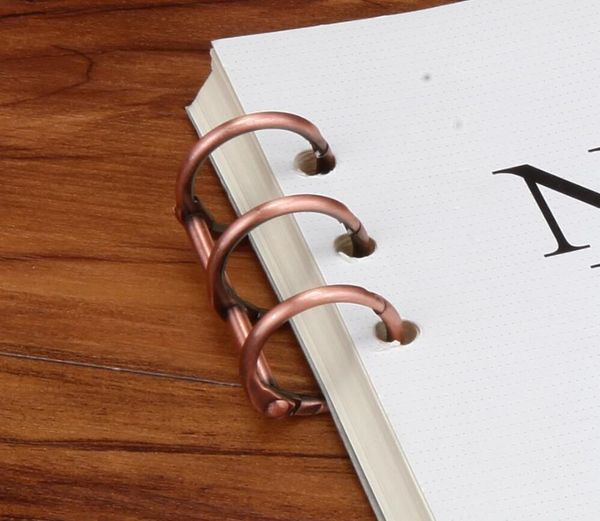 

metal spiral binder stainless steel binder file folder clip loose-leaf ring clip for notebook diary book, Purple;pink