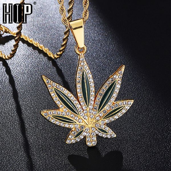 

hip hop full rhinestoned leaves bling iced out rope chain pendants & necklaces for men jewelry gold color, Silver