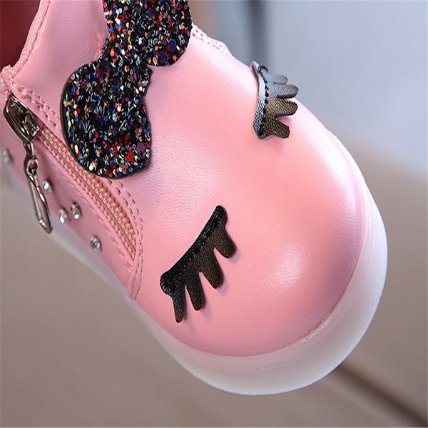 

full size children glowing sneakers kid princess bow for girls led shoes cute baby sneakers with light shoes krasovki luminous cl200916