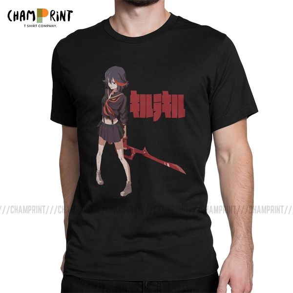 

ryuko matoi men t shirts kill la kill japanese anime fashion tees short sleeve crew neck t-shirts pure cotton graphic