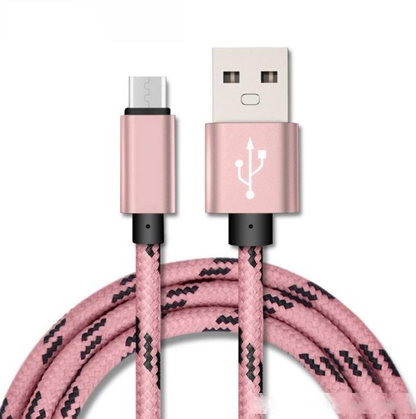 

1m 3ft od 4.0 2a grid speed charge nylon braided metal adatper data sync micro usb type c cable 1000pcs/lot